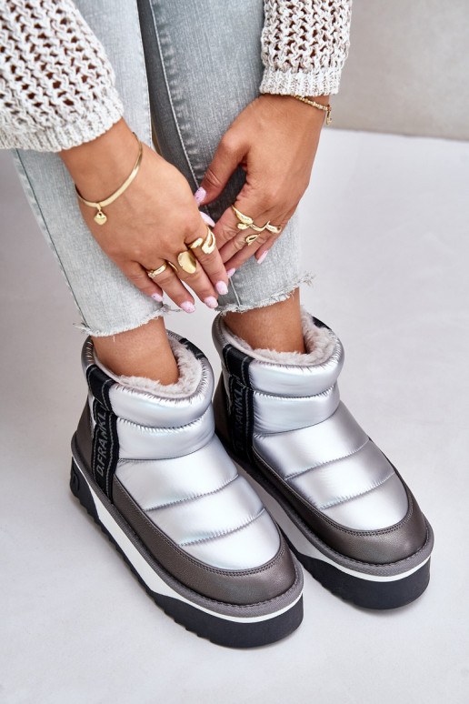 Zems sniega apavi Uz biezas zoles D.Franklin DFSH371010 Sudraba krāsas Zems sniega apavi Uz biezas zoles D.Franklin DFSH371010 Sudraba krāsas