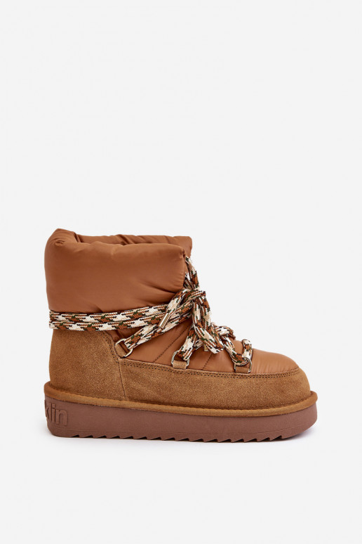 zamšādas sniega apavi SieviešuGrubym Šņorēšanam D.Franklin DFSH375003 brūnas krāsas zamšādas sniega apavi SieviešuGrubym Šņorēšanam D.Franklin DFSH375003 brūnas krāsas