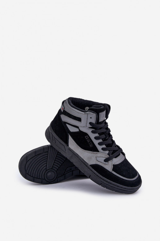 zamšādas Sneakers modeļa apavi Vīriešiem Big Star OO174303 Hi-Poly System Melns-Pelēkas krāsas zamšādas Sneakers modeļa apavi Vīriešiem Big Star OO174303 Hi-Poly System Melns-Pelēkas krāsas