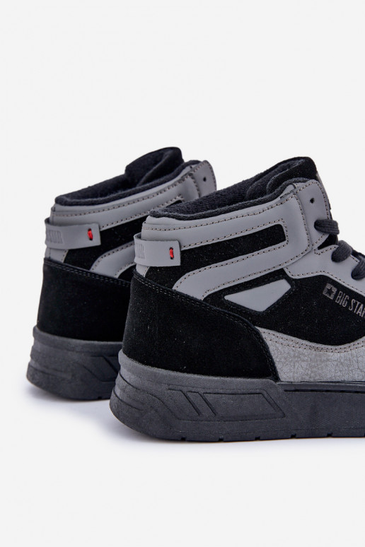 zamšādas Sneakers modeļa apavi Vīriešiem Big Star OO174303 Hi-Poly System Melns-Pelēkas krāsas zamšādas Sneakers modeļa apavi Vīriešiem Big Star OO174303 Hi-Poly System Melns-Pelēkas krāsas