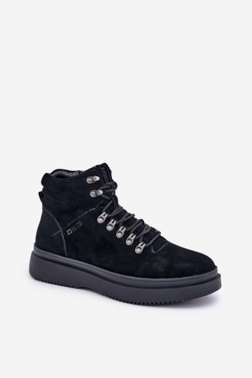 zamšādas apavi Vīriešiem siltināti Big Star OO174187 melnas krāsas