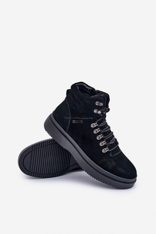 zamšādas apavi Vīriešiem siltināti Big Star OO174187 melnas krāsas
