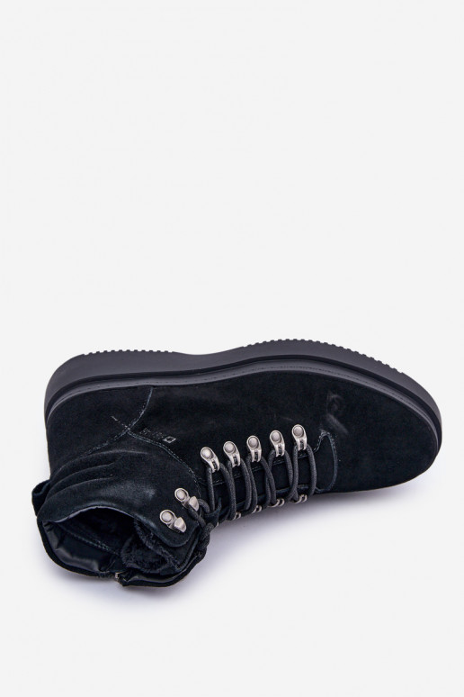 zamšādas apavi Vīriešiem siltināti Big Star OO174187 melnas krāsas