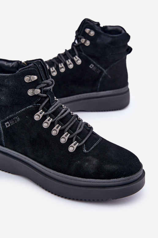 zamšādas apavi Vīriešiem siltināti Big Star OO174187 melnas krāsas