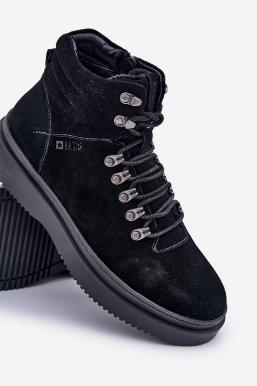 zamšādas apavi Vīriešiem siltināti Big Star OO174187 melnas krāsas