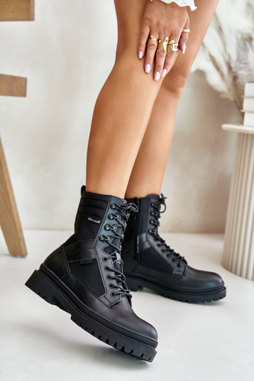 Āda apavi Sieviešu puszābaki Vīriešiem siltināti Big Star OO174164 melnas krāsas