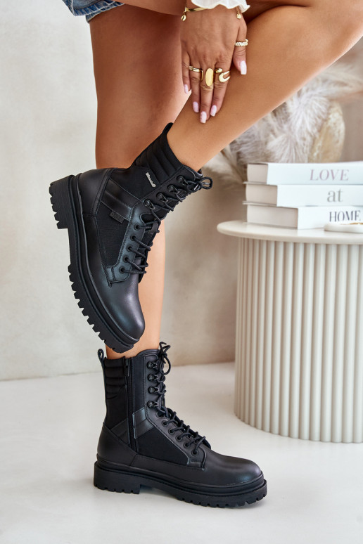 Āda apavi Sieviešu puszābaki Vīriešiem siltināti Big Star OO174164 melnas krāsas