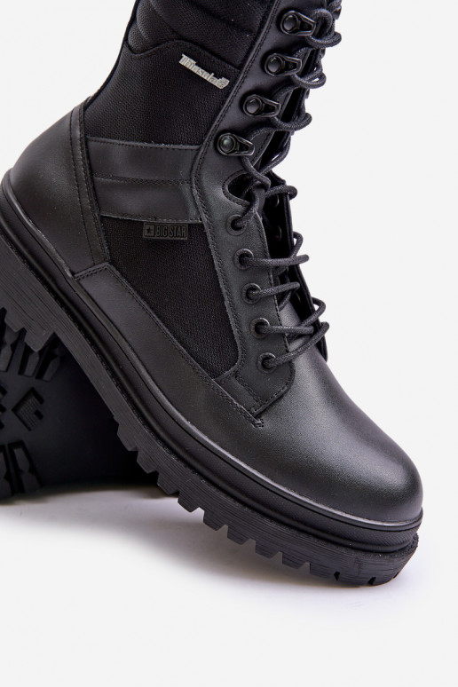 Āda apavi Sieviešu puszābaki Vīriešiem siltināti Big Star OO174164 melnas krāsas