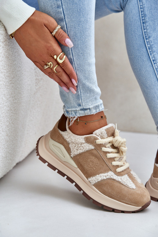 siltināti Sneakers modeļa apavi Sieviešu Āda Big Star OO274A317 HI-POLY SYSTEM smilšu krāsas siltināti Sneakers modeļa apavi Sieviešu Āda Big Star OO274A317 HI-POLY SYSTEM smilšu krāsas