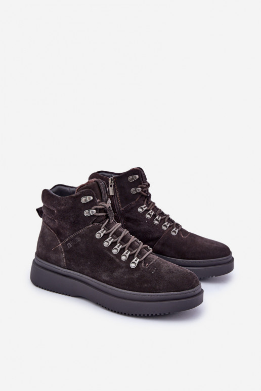 zamšādas apavi Vīriešiem siltināti Big Star OO174189 brūnas krāsas