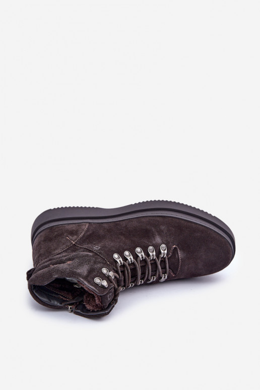 zamšādas apavi Vīriešiem siltināti Big Star OO174189 brūnas krāsas