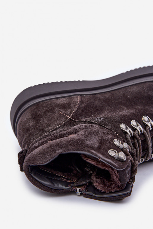 zamšādas apavi Vīriešiem siltināti Big Star OO174189 brūnas krāsas