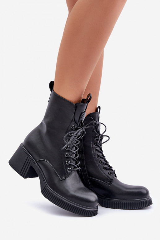 siltināti Sieviešu puszābaki Izgatavota no dabīgas ādas Vinceza 66671 melnas krāsas siltināti Sieviešu puszābaki Izgatavota no dabīgas ādas Vinceza 66671 melnas krāsas