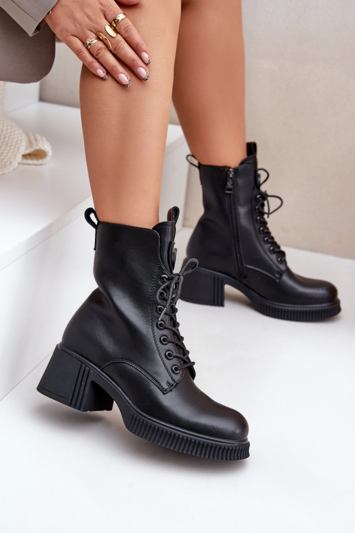 siltināti Sieviešu puszābaki Izgatavota no dabīgas ādas Vinceza 66671 melnas krāsas siltināti Sieviešu puszābaki Izgatavota no dabīgas ādas Vinceza 66671 melnas krāsas