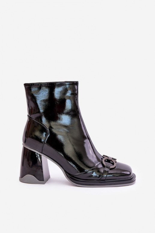 Laque Sieviešu puszābaki ar ornamentiem D&A MR880-021 melnas krāsas Laque Sieviešu puszābaki ar ornamentiem D&A MR880-021 melnas krāsas