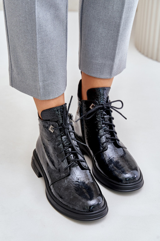 Āda Laque Sieviešu puszābaki siltināti Uz pili D&A LZ42-042 Melns-Pelēkas krāsas Āda Laque Sieviešu puszābaki siltināti Uz pili D&A LZ42-042 Melns-Pelēkas krāsas