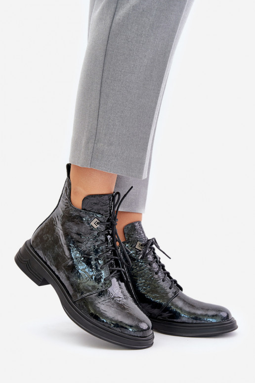 Āda Laque Sieviešu puszābaki siltināti Uz pili D&A LZ42-042 Melns-Pelēkas krāsas Āda Laque Sieviešu puszābaki siltināti Uz pili D&A LZ42-042 Melns-Pelēkas krāsas