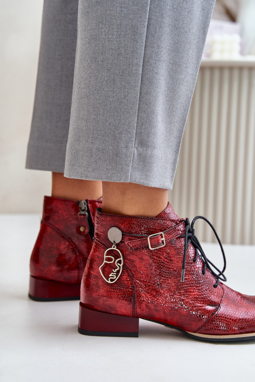 Sieviešu Āda Laque Sieviešu puszābaki Kurpes Tā irciejka 5743A-08 sarkanas krāsas