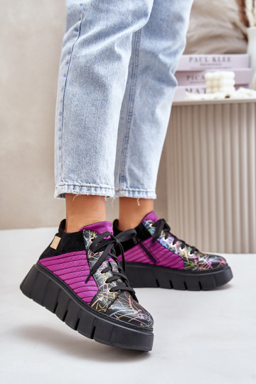 Āda Sneakers modeļa apavi ar platformu Tā irciejka 06767-15 rozā krāsas 2