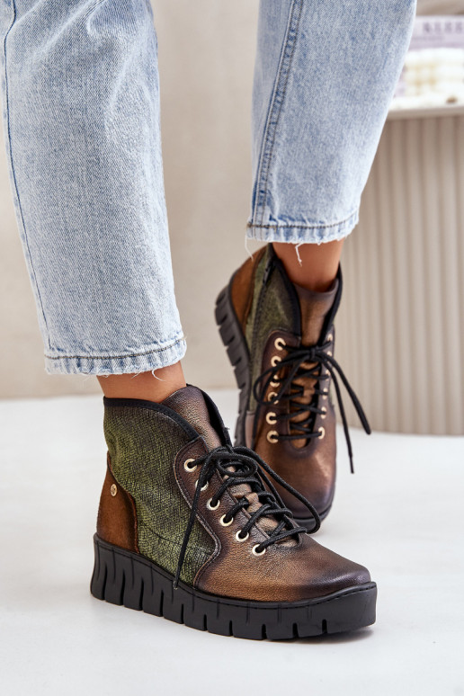 Āda Botkun platforma I Koturnie Tā irciejka 06702-09 zaļš-Zelta krāsas