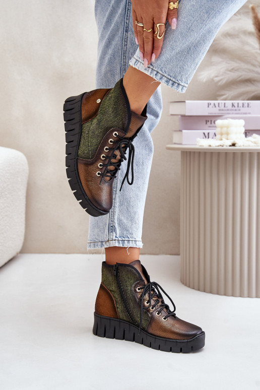 Āda Botkun platforma I Koturnie Tā irciejka 06702-09 zaļš-Zelta krāsas