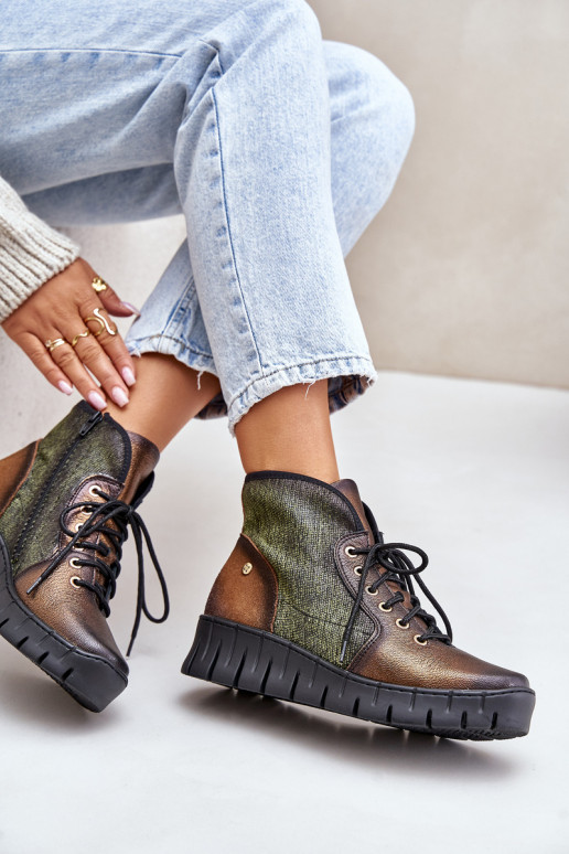 Āda Botkun platforma I Koturnie Tā irciejka 06702-09 zaļš-Zelta krāsas