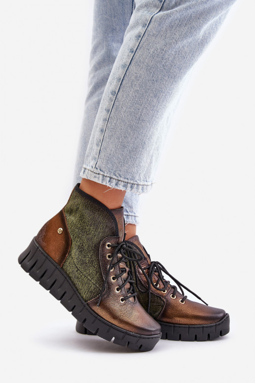 Āda Botkun platforma I Koturnie Tā irciejka 06702-09 zaļš-Zelta krāsas