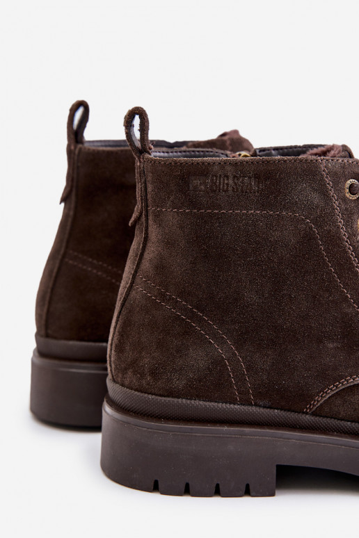 zamšādas siltināti Sieviešu puszābaki Vīriešiem Uz pili Big Star OO174229 brūnas krāsas