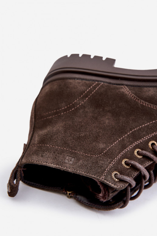 zamšādas siltināti Sieviešu puszābaki Vīriešiem Uz pili Big Star OO174229 brūnas krāsas