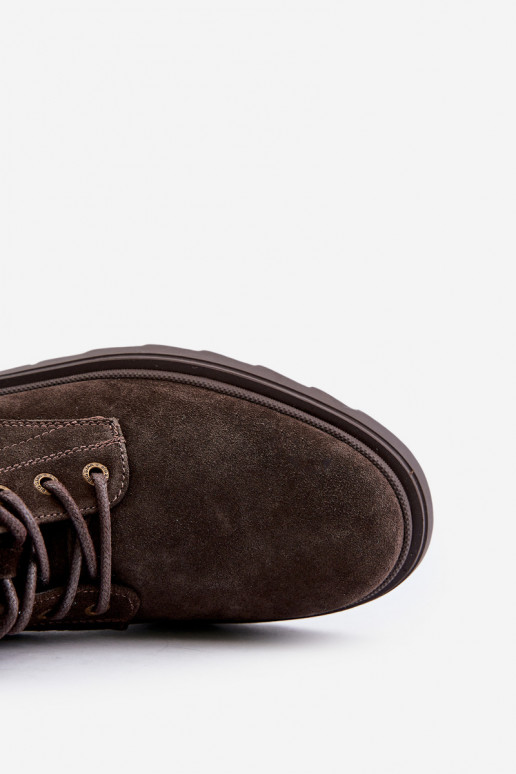 zamšādas siltināti Sieviešu puszābaki Vīriešiem Uz pili Big Star OO174229 brūnas krāsas