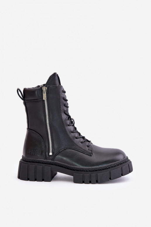 siltināti zābaki Sieviešu no eko ādas Big Star MM274578 melnas krāsas