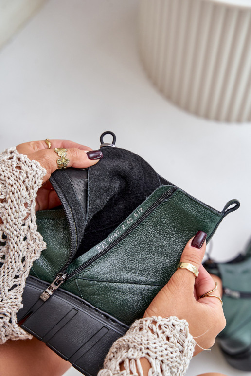 Zazoo 60472 Āda Sieviešu puszābaki ar platformu I Koturnie haki krāsas