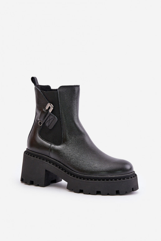 Zazoo 60490 Āda siltināti Sieviešu puszābaki ar ornamentiem melnas krāsas Zazoo 60490 Āda siltināti Sieviešu puszābaki ar ornamentiem melnas krāsas