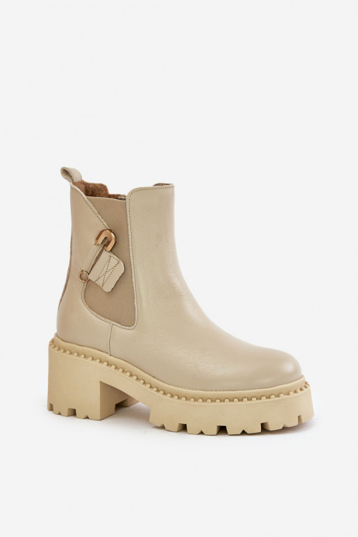 Zazoo 60490 Āda siltināti Sieviešu puszābaki ar ornamentiem Ziloņkaula krāsas Zazoo 60490 Āda siltināti Sieviešu puszābaki ar ornamentiem Ziloņkaula krāsas