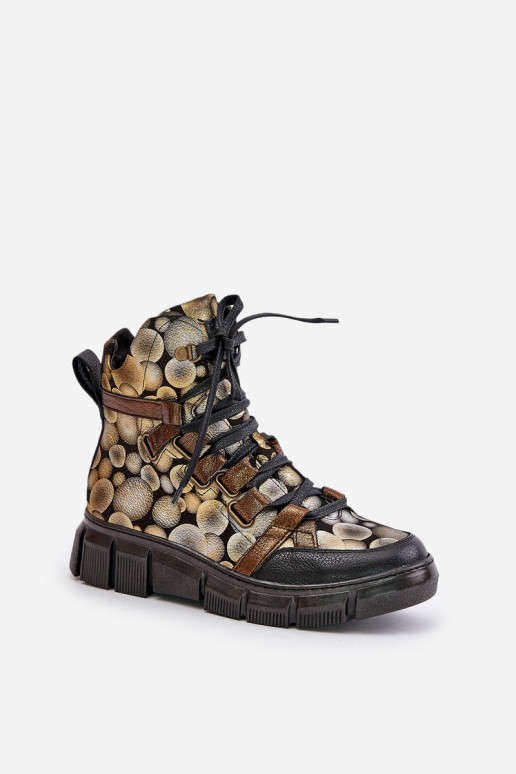 Āda zempapēžu Šņorējami puszābaki Tā irciejka 06158-25 Zelta krāsas