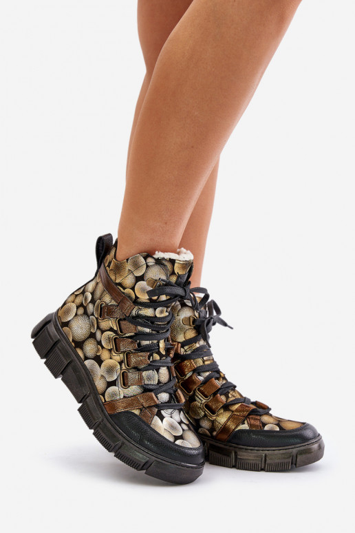 Āda zempapēžu Šņorējami puszābaki Tā irciejka 06158-25 Zelta krāsas