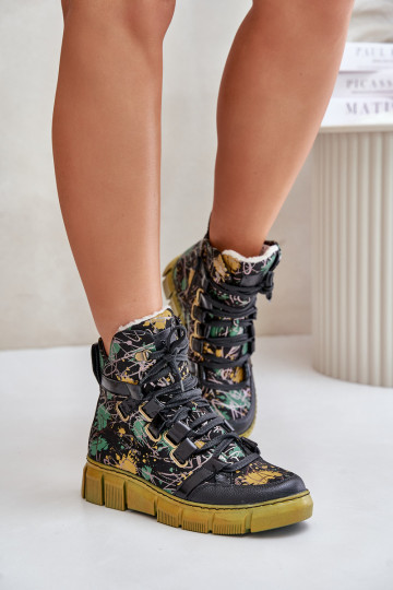 Āda zempapēžu Šņorējami puszābaki Tā irciejka 06158-07 Dzelteni-melnas krāsas