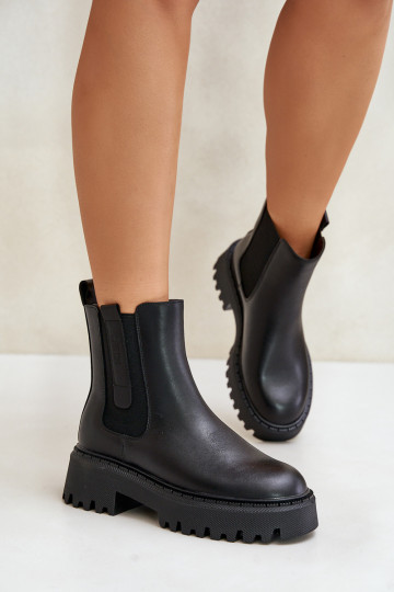 Āda siltināti stilīgi puszābaki Sieviešu Big Star OO274A386 melnas krāsas