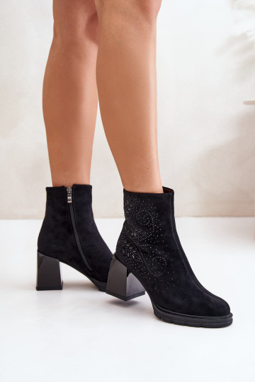 siltināti Sieviešu puszābaki Ar Dekorāciju D&A MR880-130 melnas krāsas 2