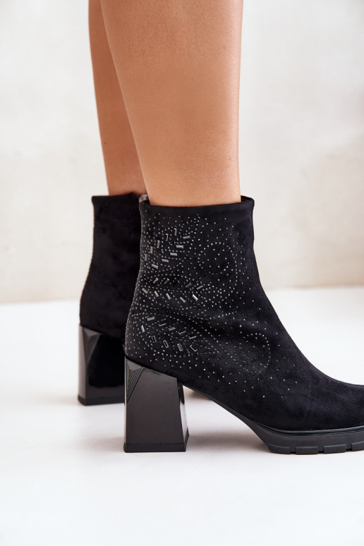 siltināti Sieviešu puszābaki Ar Dekorāciju D&A MR880-130 melnas krāsas siltināti Sieviešu puszābaki Ar Dekorāciju D&A MR880-130 melnas krāsas