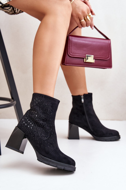 siltināti Sieviešu puszābaki Ar Dekorāciju D&A MR880-130 melnas krāsas siltināti Sieviešu puszābaki Ar Dekorāciju D&A MR880-130 melnas krāsas