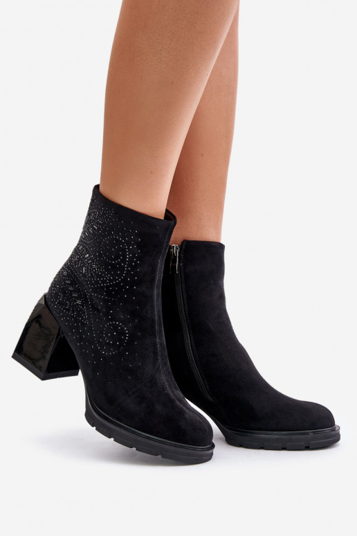 siltināti Sieviešu puszābaki Ar Dekorāciju D&A MR880-130 melnas krāsas siltināti Sieviešu puszābaki Ar Dekorāciju D&A MR880-130 melnas krāsas