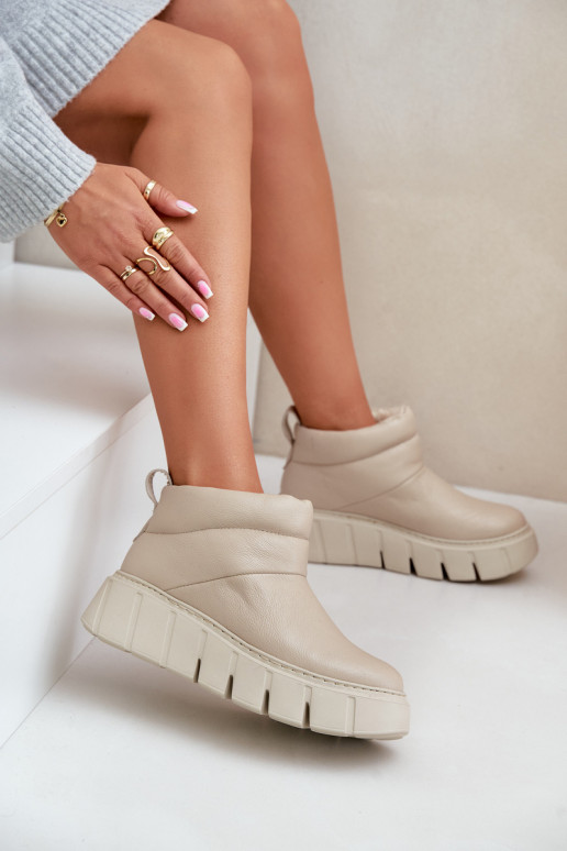 Zazoo 60470 Āda Sieviešu puszābaki ar siltinājumu ar platformu Ziloņkaula krāsas