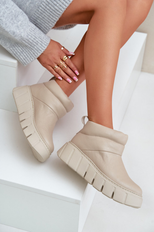 Zazoo 60470 Āda Sieviešu puszābaki ar siltinājumu ar platformu Ziloņkaula krāsas