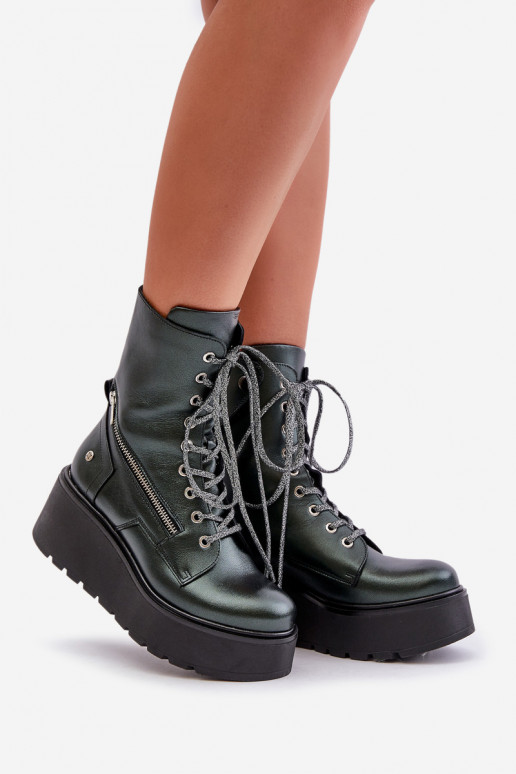 Āda zābaki ar platformu I Koturnie Tā irciejka 06676-09 Zaļas krāsas