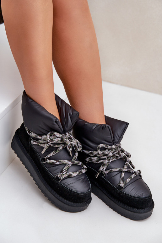 zamšādas sniega apavi SieviešuGrubym Šņorēšanam D.Franklin DFSH375003 melnas krāsas zamšādas sniega apavi SieviešuGrubym Šņorēšanam D.Franklin DFSH375003 melnas krāsas