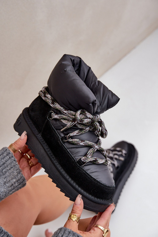 zamšādas sniega apavi SieviešuGrubym Šņorēšanam D.Franklin DFSH375003 melnas krāsas zamšādas sniega apavi SieviešuGrubym Šņorēšanam D.Franklin DFSH375003 melnas krāsas