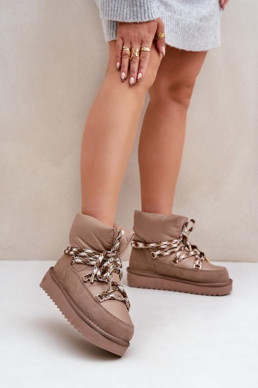 zamšādas sniega apavi SieviešuGrubym Šņorēšanam D.Franklin DFSH375003 Brūnas krāsas zamšādas sniega apavi SieviešuGrubym Šņorēšanam D.Franklin DFSH375003 Brūnas krāsas