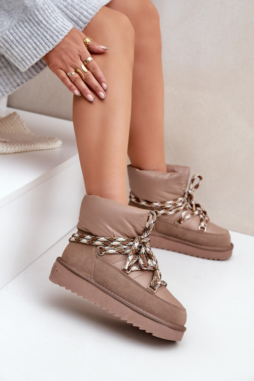 zamšādas sniega apavi SieviešuGrubym Šņorēšanam D.Franklin DFSH375003 Brūnas krāsas zamšādas sniega apavi SieviešuGrubym Šņorēšanam D.Franklin DFSH375003 Brūnas krāsas