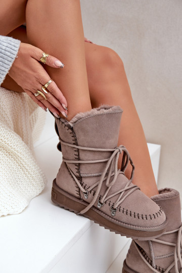 sniega apavi SieviešuIeslēgtsturalnego zamšādasu D.Franklin DFSH375004 Brūnas krāsas